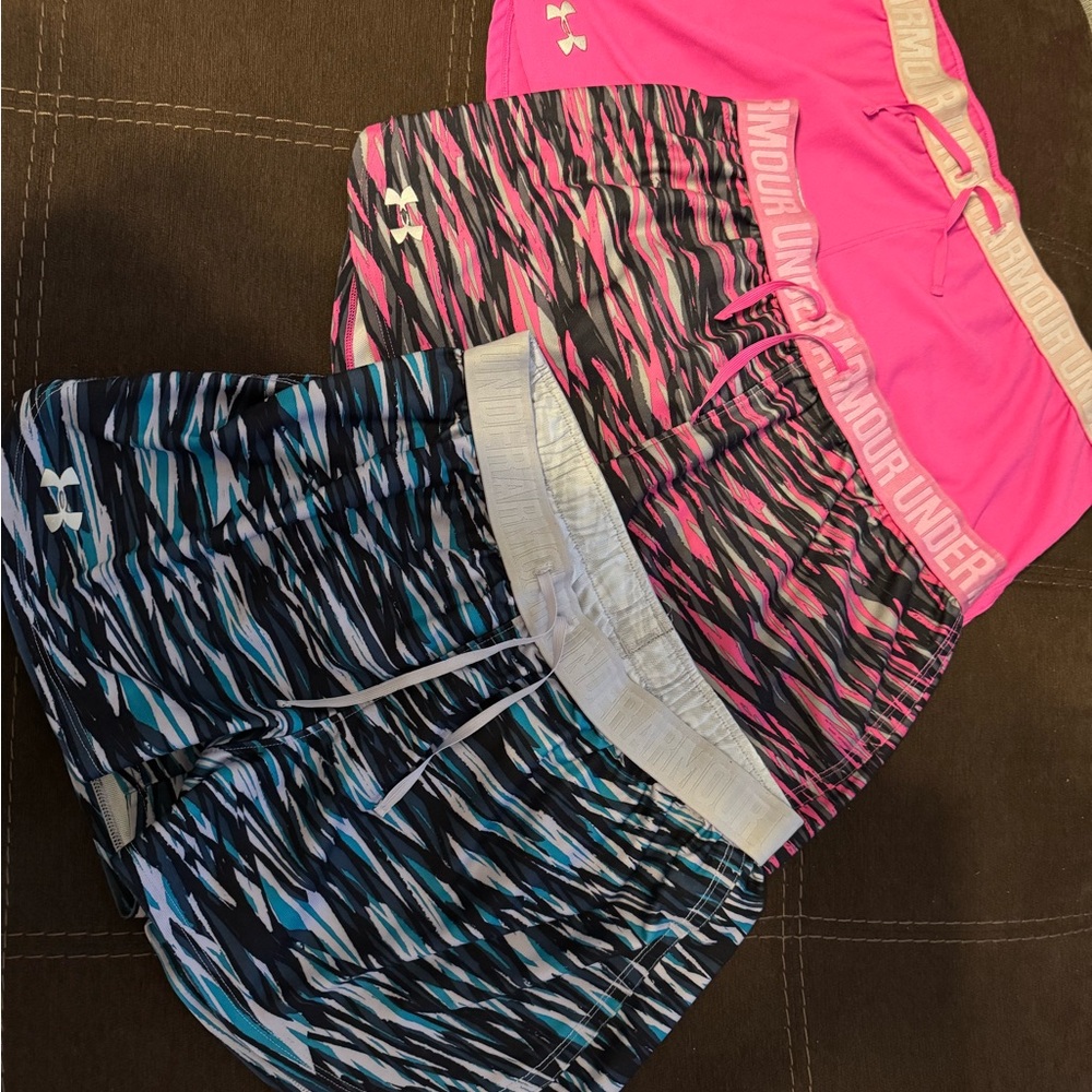 Under Armour Women's Pink and Patterned Athletic Shorts